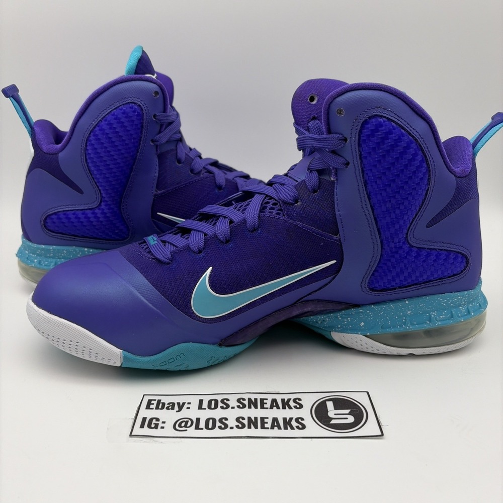 Nike LeBron 9 Summit Lake Hornets Mens Purple Sneakers 469764-500 Size 10 - Picture 2 of 8